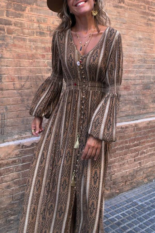 ALBA long dress, taupe