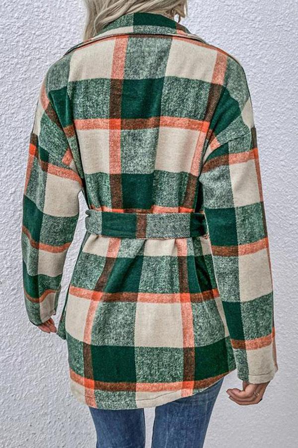 Casual Loose Lattice Plaid Shirt Coat