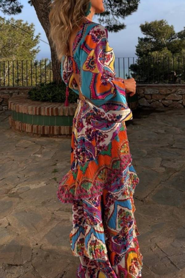 MONTANO ring dress, turquoise print