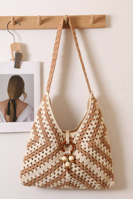 Multi-Color Handmade Crochet Hollow Tassel Hobo Shoulder Bag