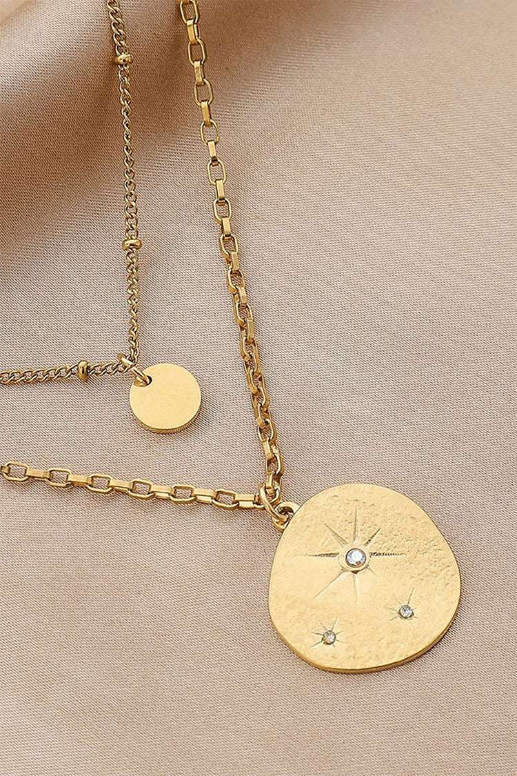 Double-Layer Circle Pendant Necklace