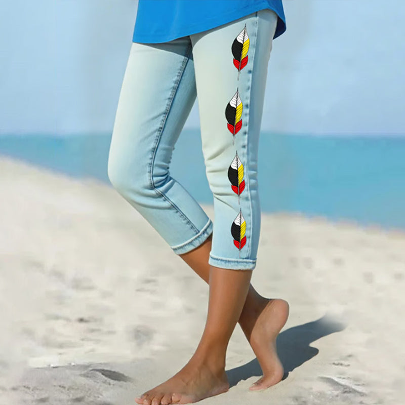 Women's Retro Every Child Matters Plumage Print Leggings 059a