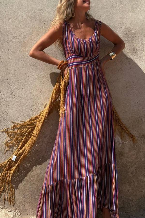 GRACE long multicolored dress