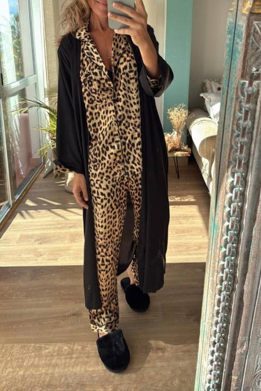 DIMO, leopard print pajamas.
