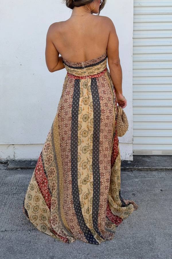 Allure Maxi Dress Brown Multi
