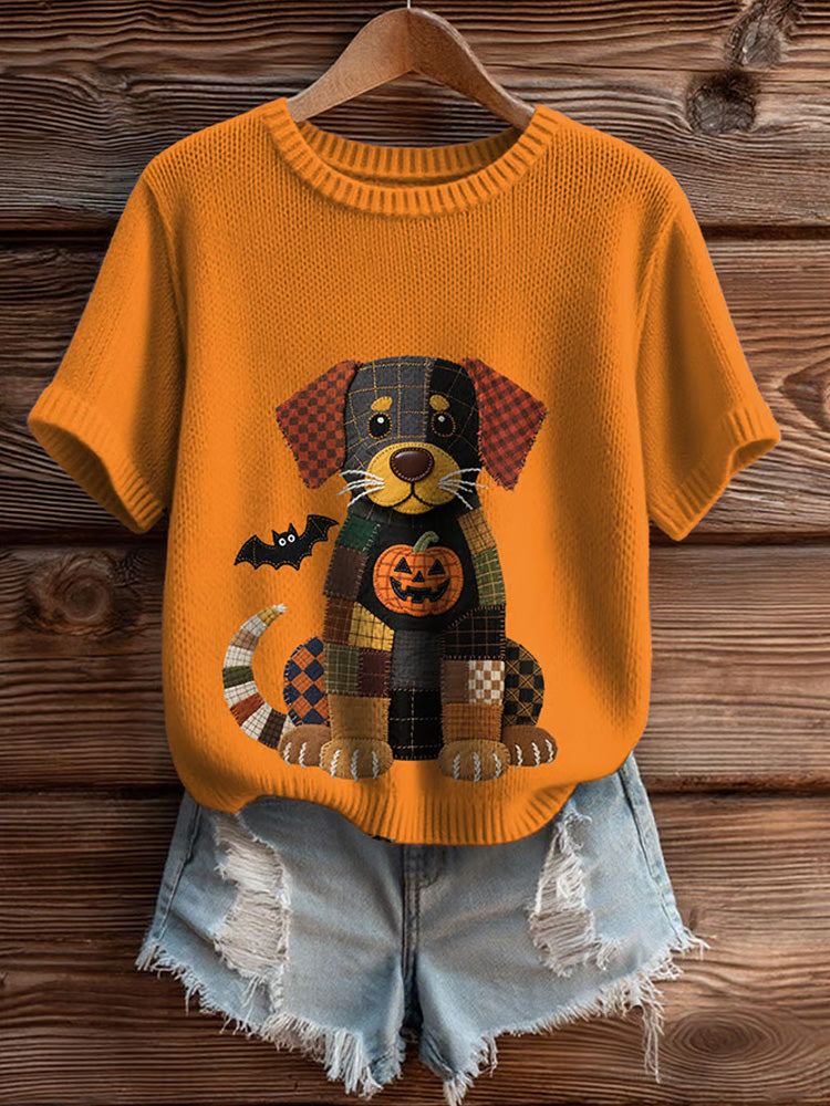 Women's Halloween Funny Dog Top