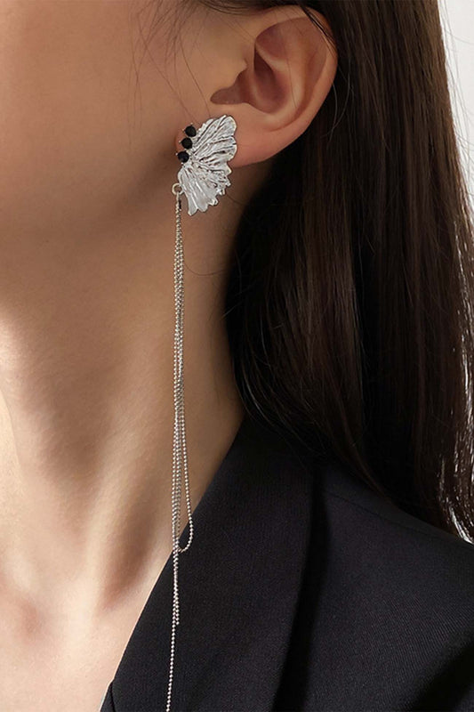 Asymmetric Butterfly Fringe Earrings