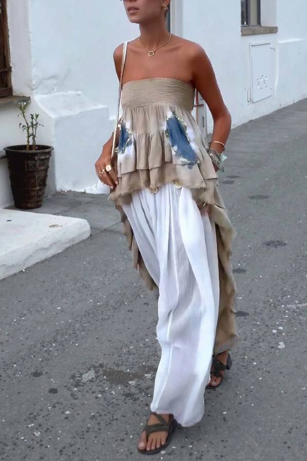 Bohemian Sheer Drawstring Harem Pants