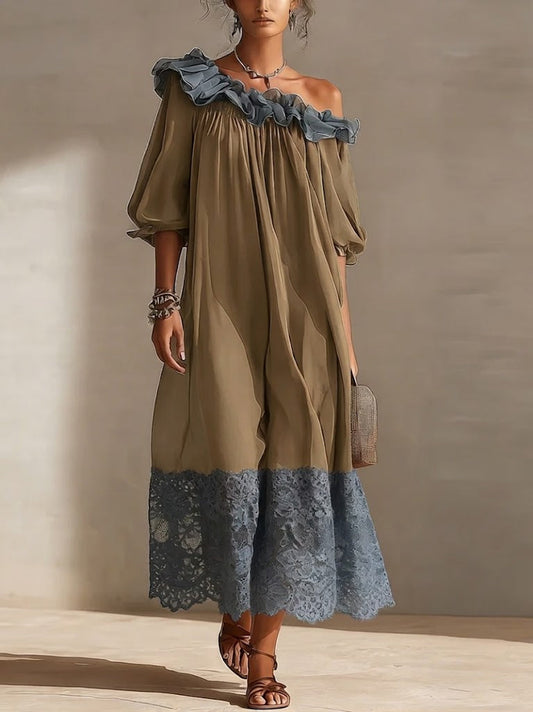 Stylish And Elegant Lace-paneled Dress