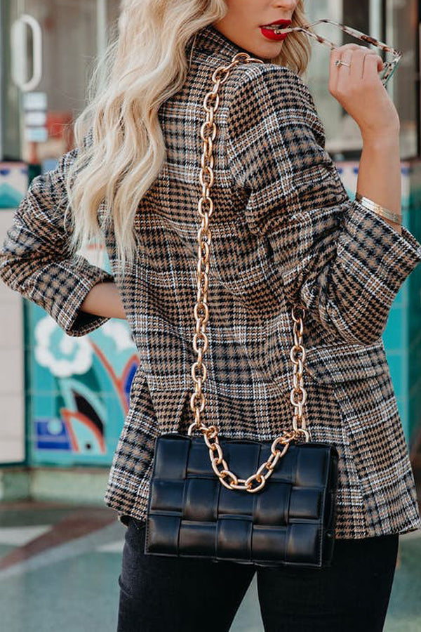 Brown Check Bird Check Coat