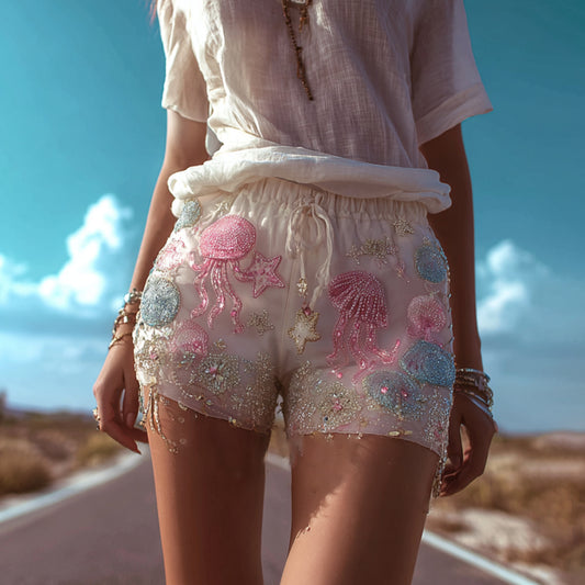 Ocean Jellyfish Sea Star Dreamy Leisure Shorts