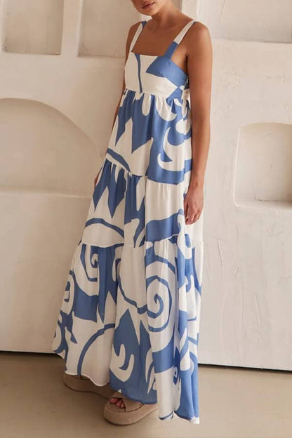 Bohemian Geometric Print Maxi Dress