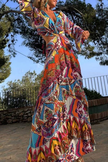 MONTANO ring dress, turquoise print