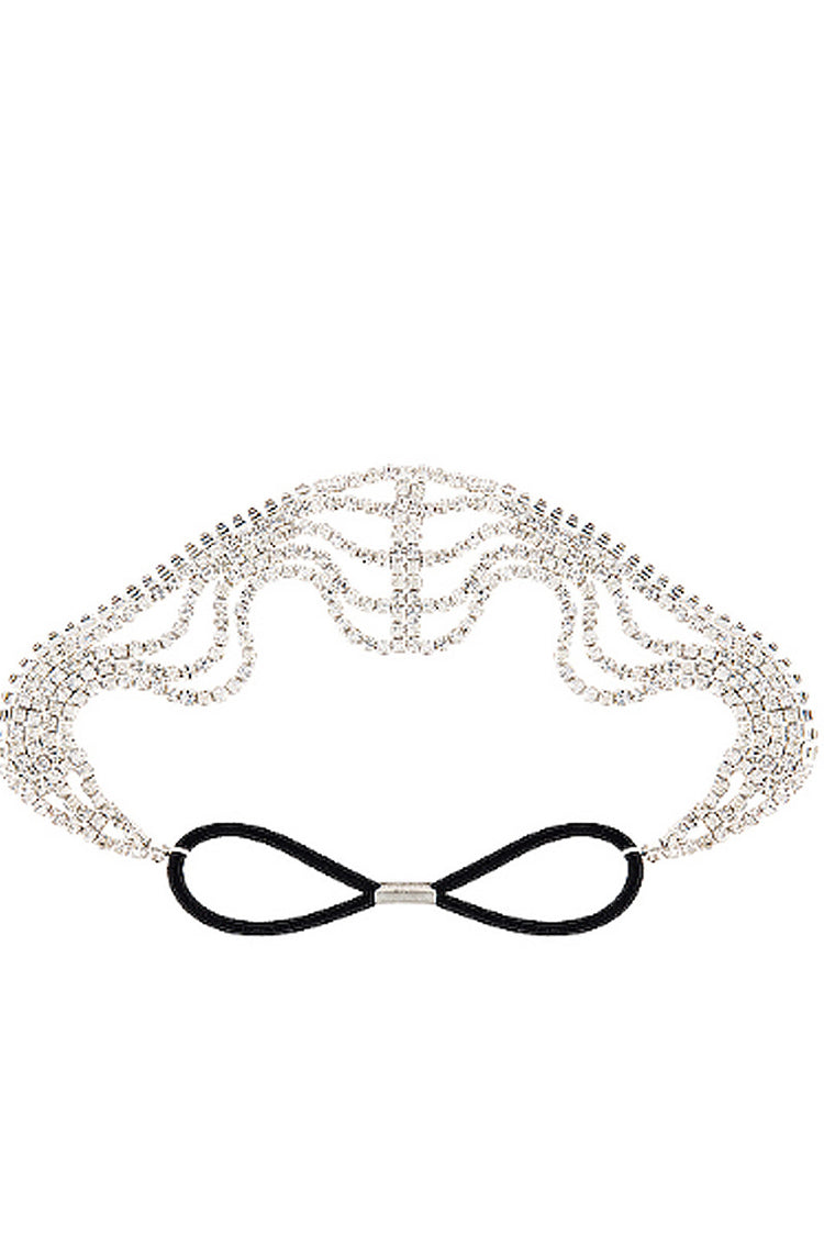 Fashionable and personalized elastic multi-layered rhinestone headband