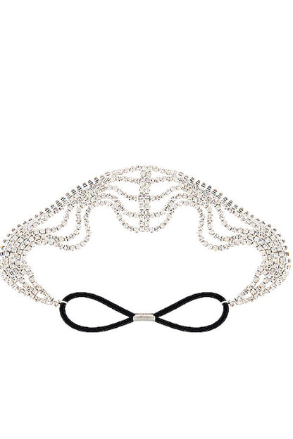 Fashionable and personalized elastic multi-layered rhinestone headband