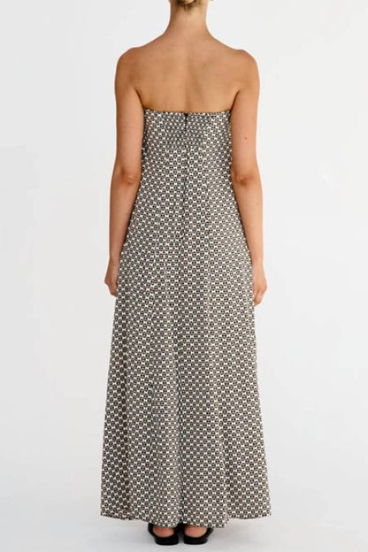 Diamond Print Bohemian Maxi Dress