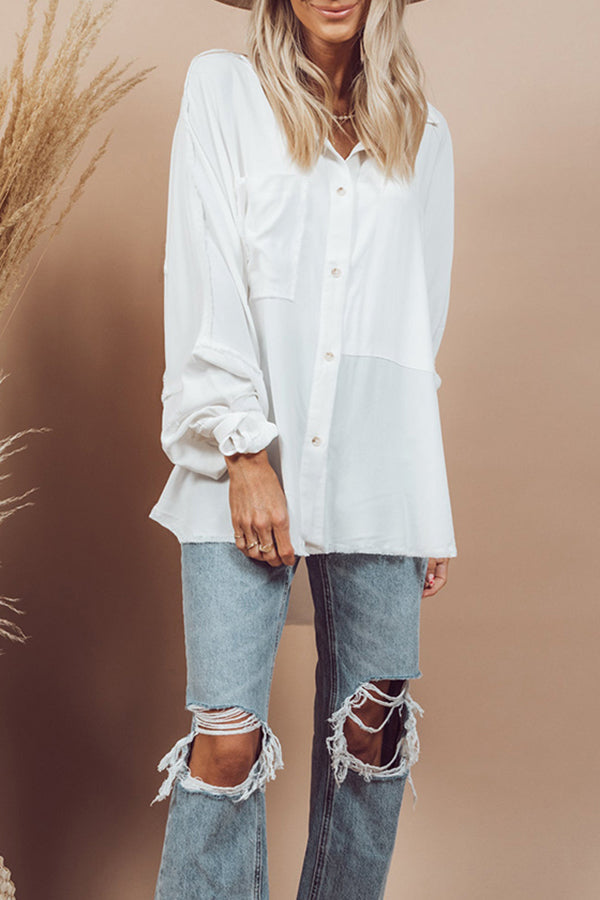 Elegant Slim Long Sleeve White Shirt