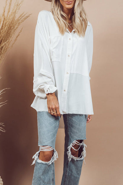 Elegant Slim Long Sleeve White Shirt