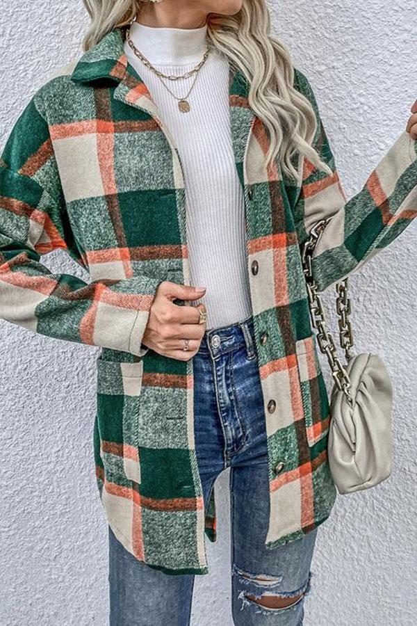 Casual Loose Lattice Plaid Shirt Coat