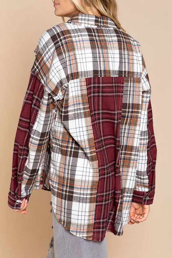 Check Single-breasted Button Casual Shirt