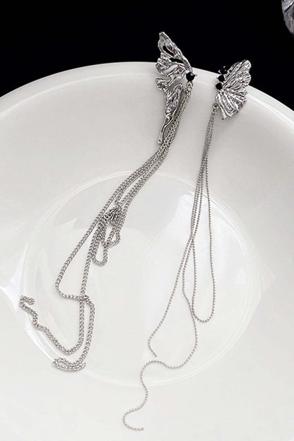 Asymmetric Butterfly Fringe Earrings