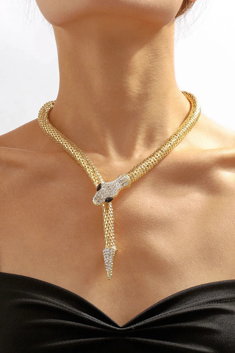 Fashion Rhinestone Snake Alloy Necklace