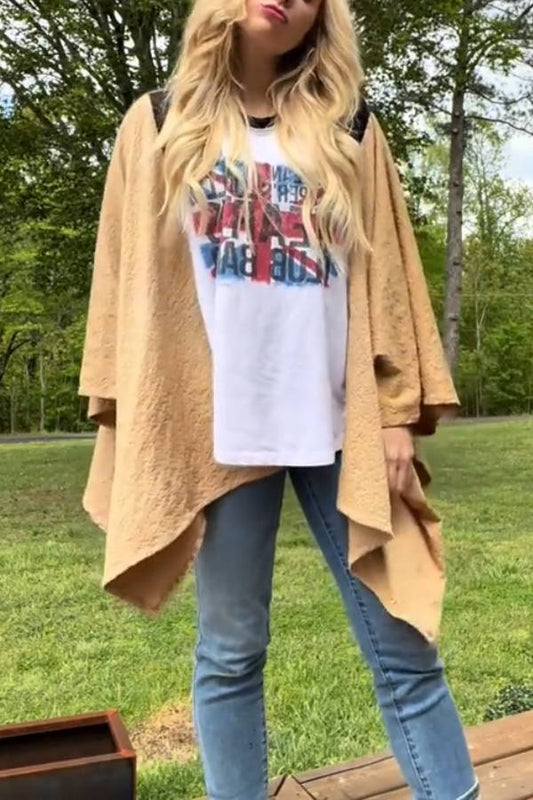 Khaki Oversized Shawl