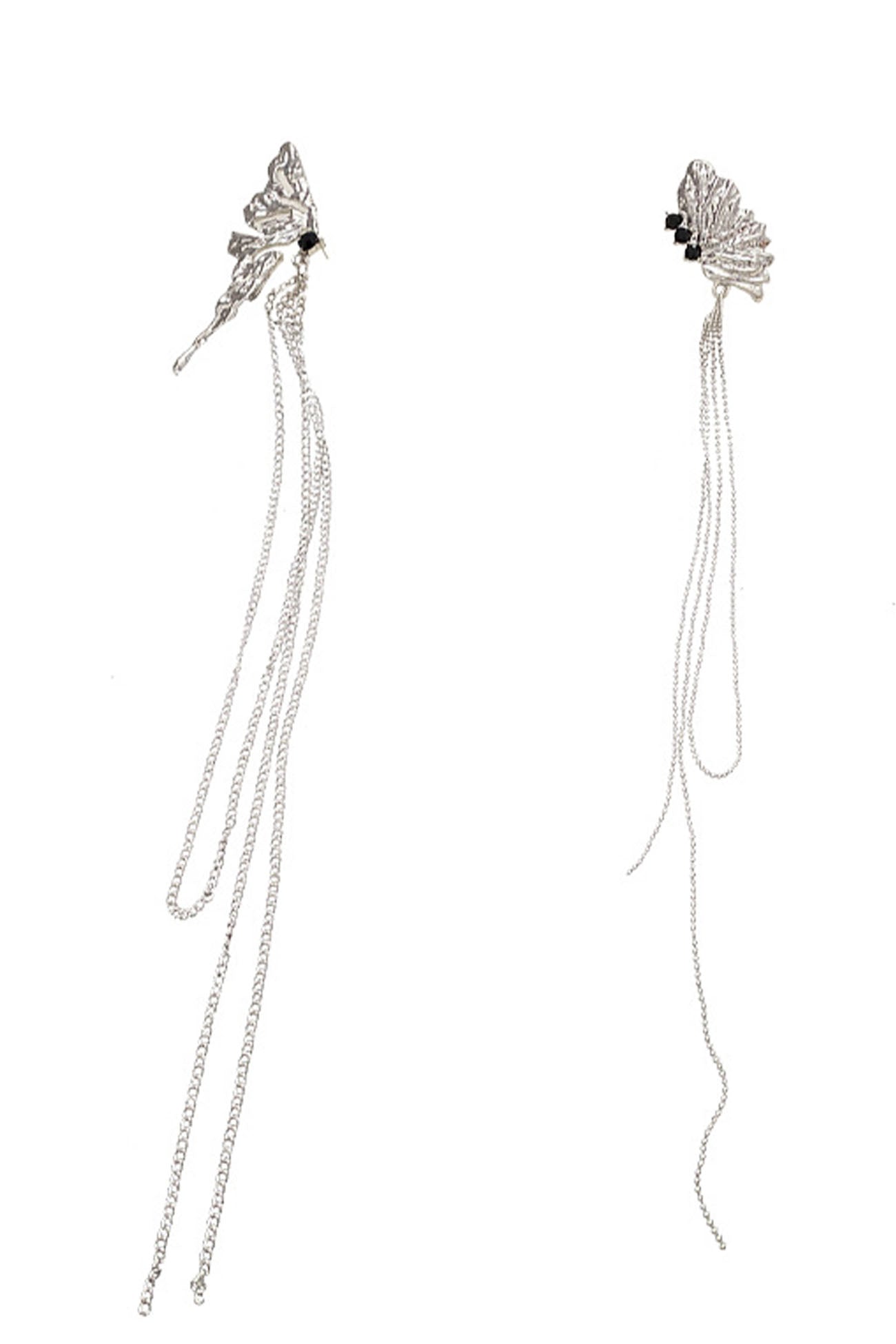 Asymmetric Butterfly Fringe Earrings