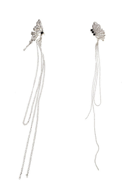Asymmetric Butterfly Fringe Earrings