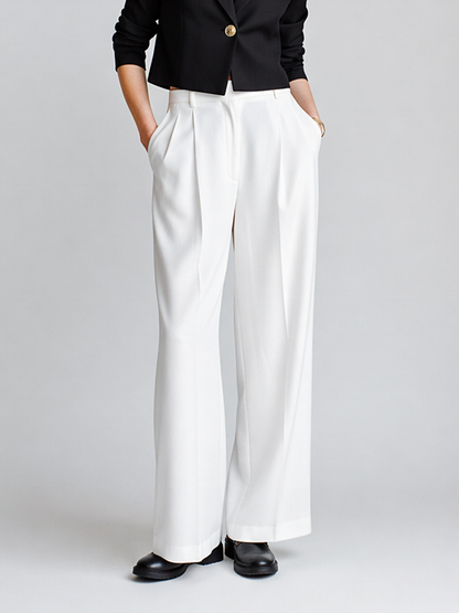 Women's Modern Minimalist Commuter-Style Black And White Suit Set MDZ2111D7ZJW