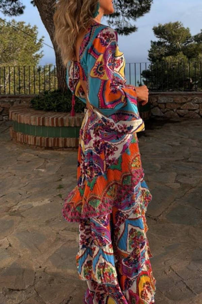 MONTANO ring dress, turquoise print