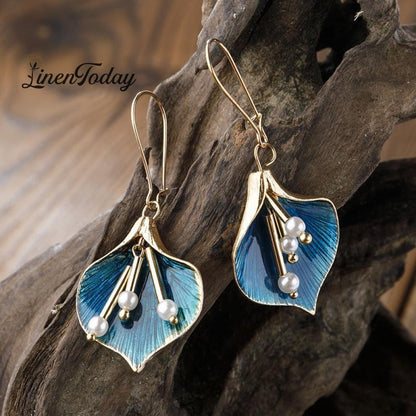Pearl tassel ear jewelry long accessories