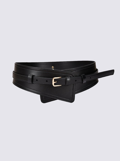 Women's Fashionable Imitation Leather Harness Wide Belt MDA0168H9Y