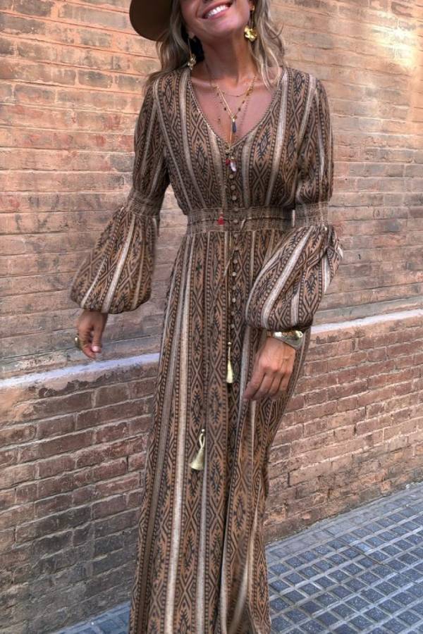 ALBA long dress, taupe