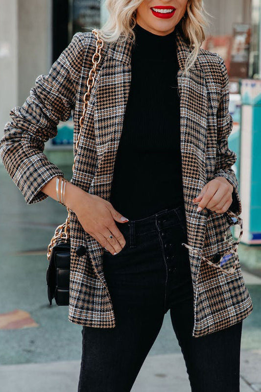Brown Check Bird Check Coat