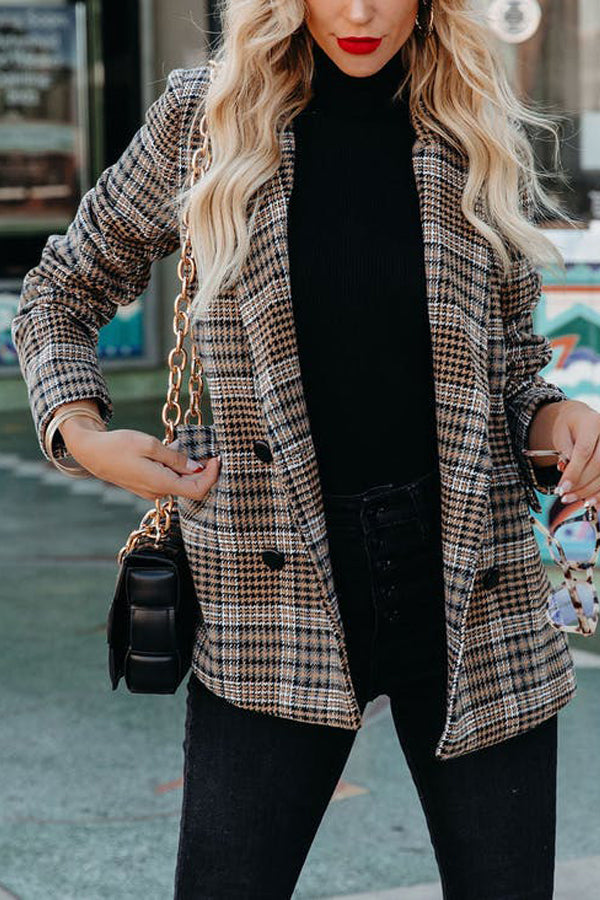 Brown Check Bird Check Coat