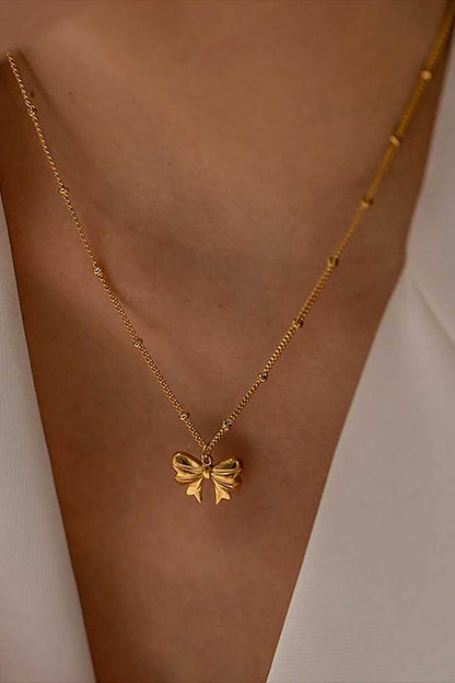 Bowknot Pendant Alloy Fashionable Necklace
