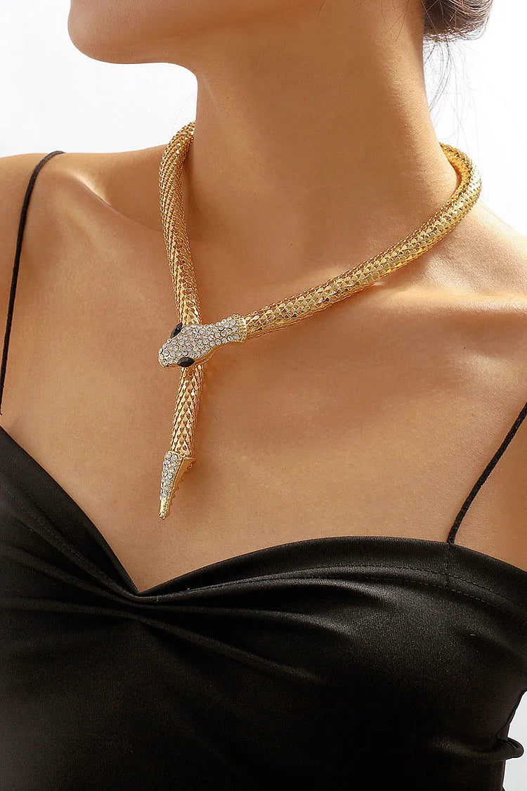 Fashion Rhinestone Snake Alloy Necklace