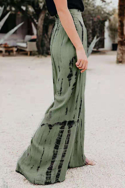 Emma Smocked Tie Dye Wide Leg Pants