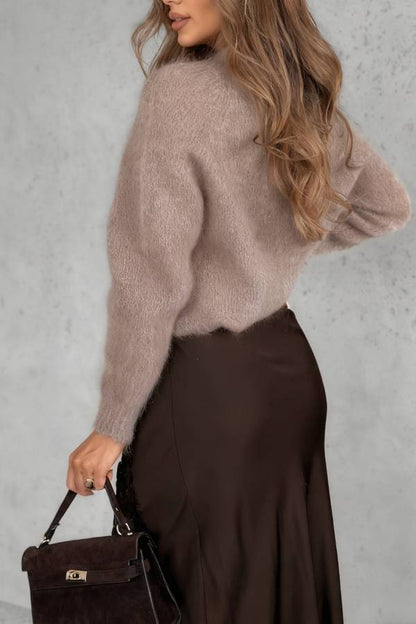 Hot Topic Chocolate Viscose Satin Midi Skirt with Lace