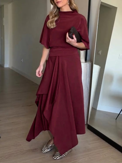 Stylish And Elegant Two-piece Top And Skirt Set
