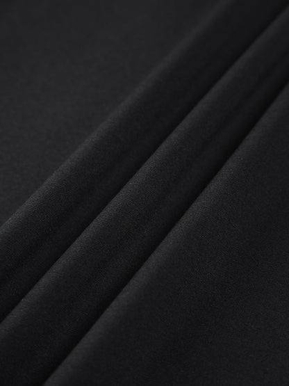 Mockneck Oblique Cutout Rib Long Sleeve Short Dress