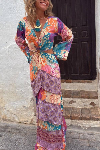 MONTANO ring dress, orange print
