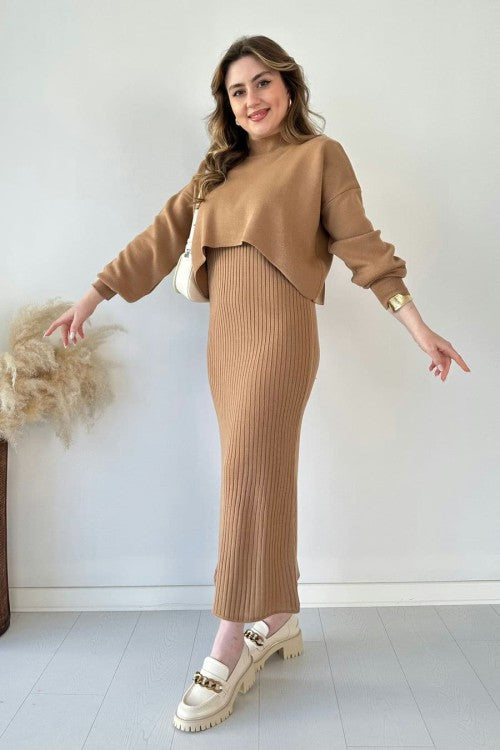 Short Sweater Knit Dress Set