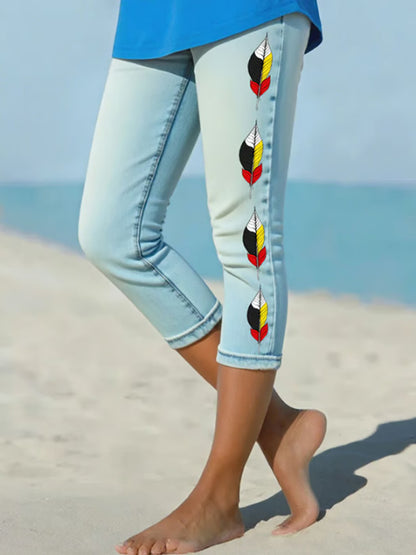 Women's Retro Every Child Matters Plumage Print Leggings 059a