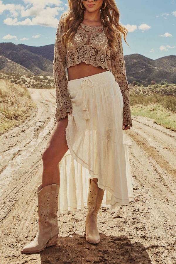 Harmonic High Low Maxi Skirt
