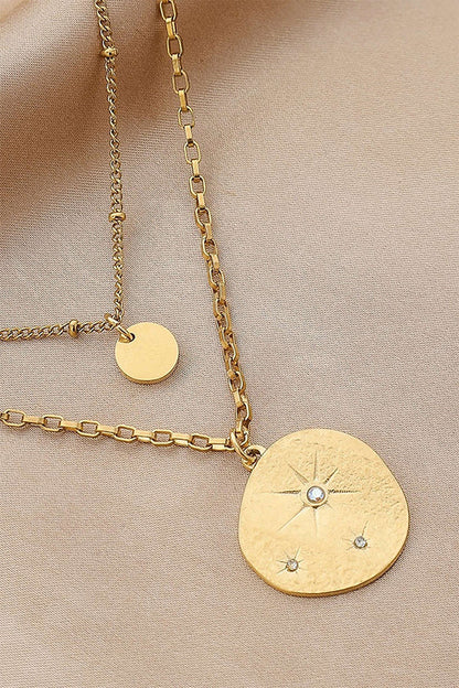 Double-Layer Circle Pendant Necklace