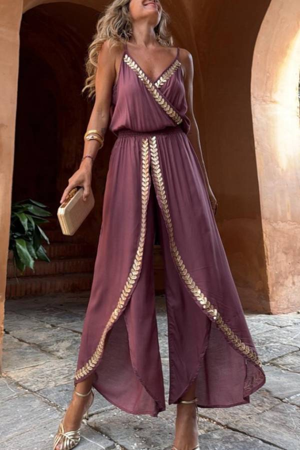 HILARIO long jumpsuit, dusty rose