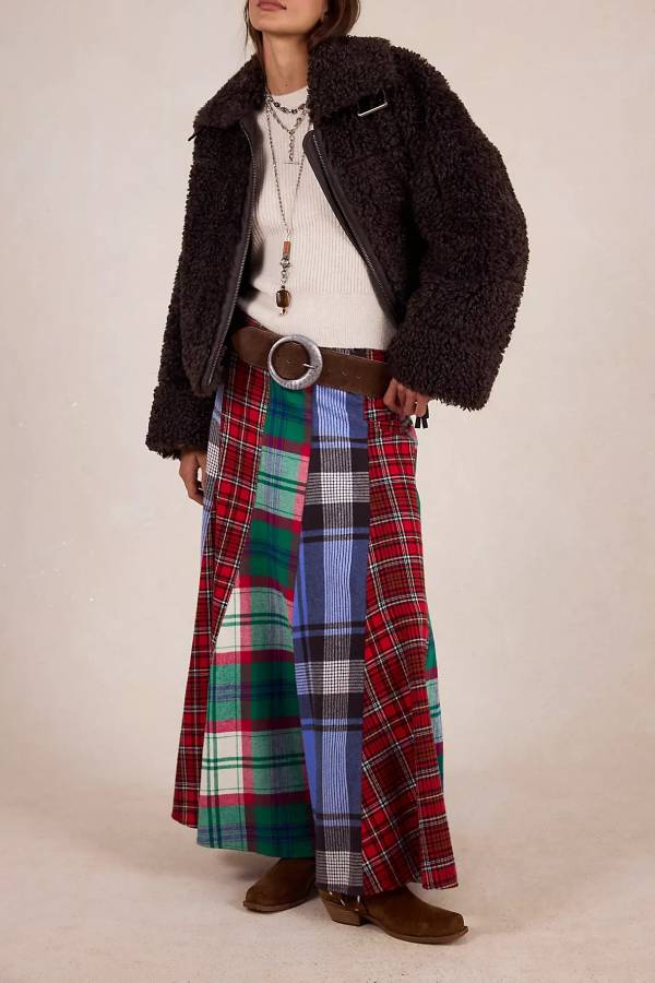 Maizie Plaidwork Maxi Skirt