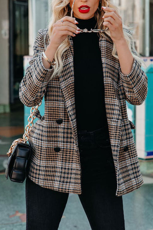 Brown Check Bird Check Coat